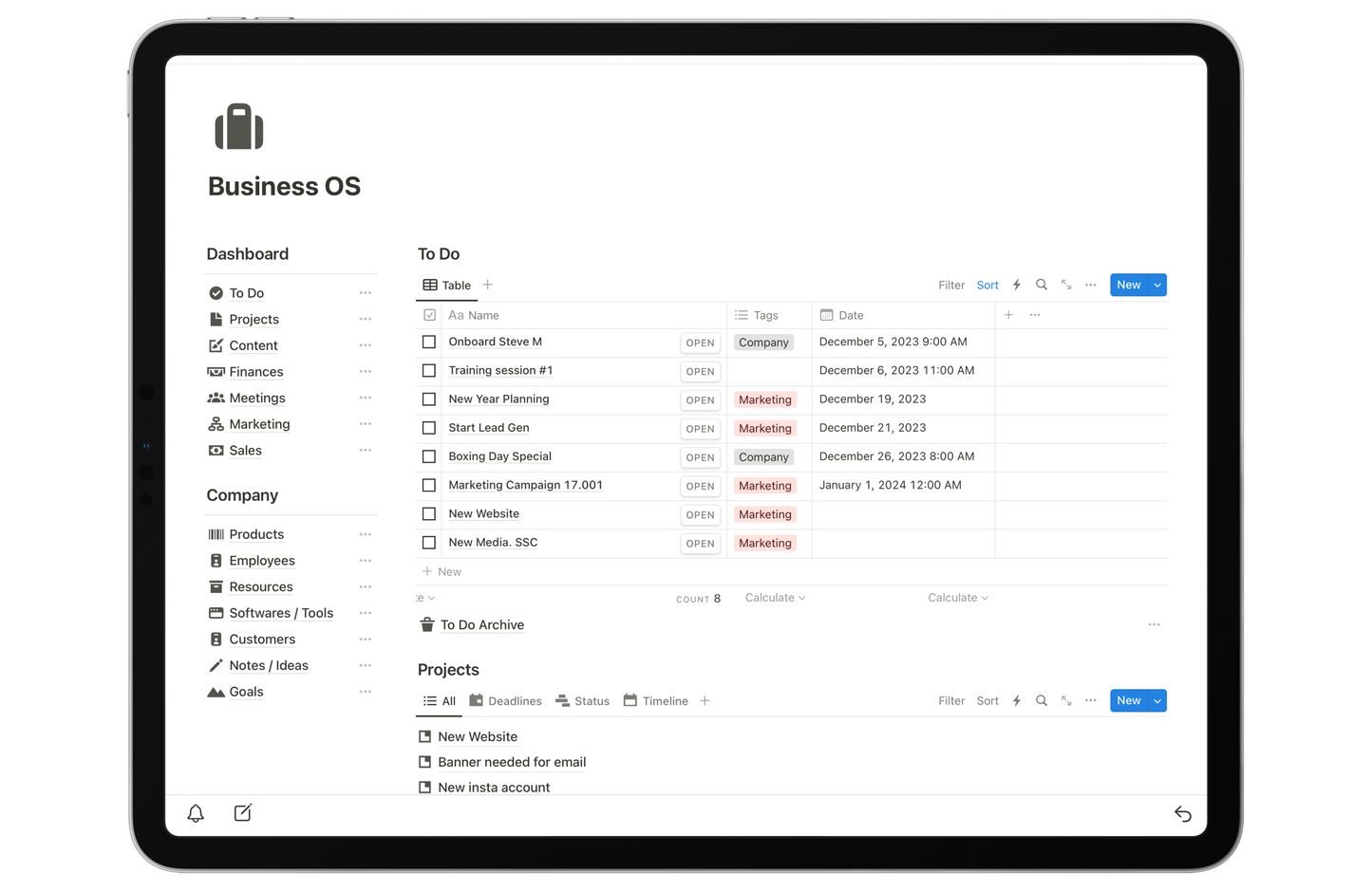 Business Operating System