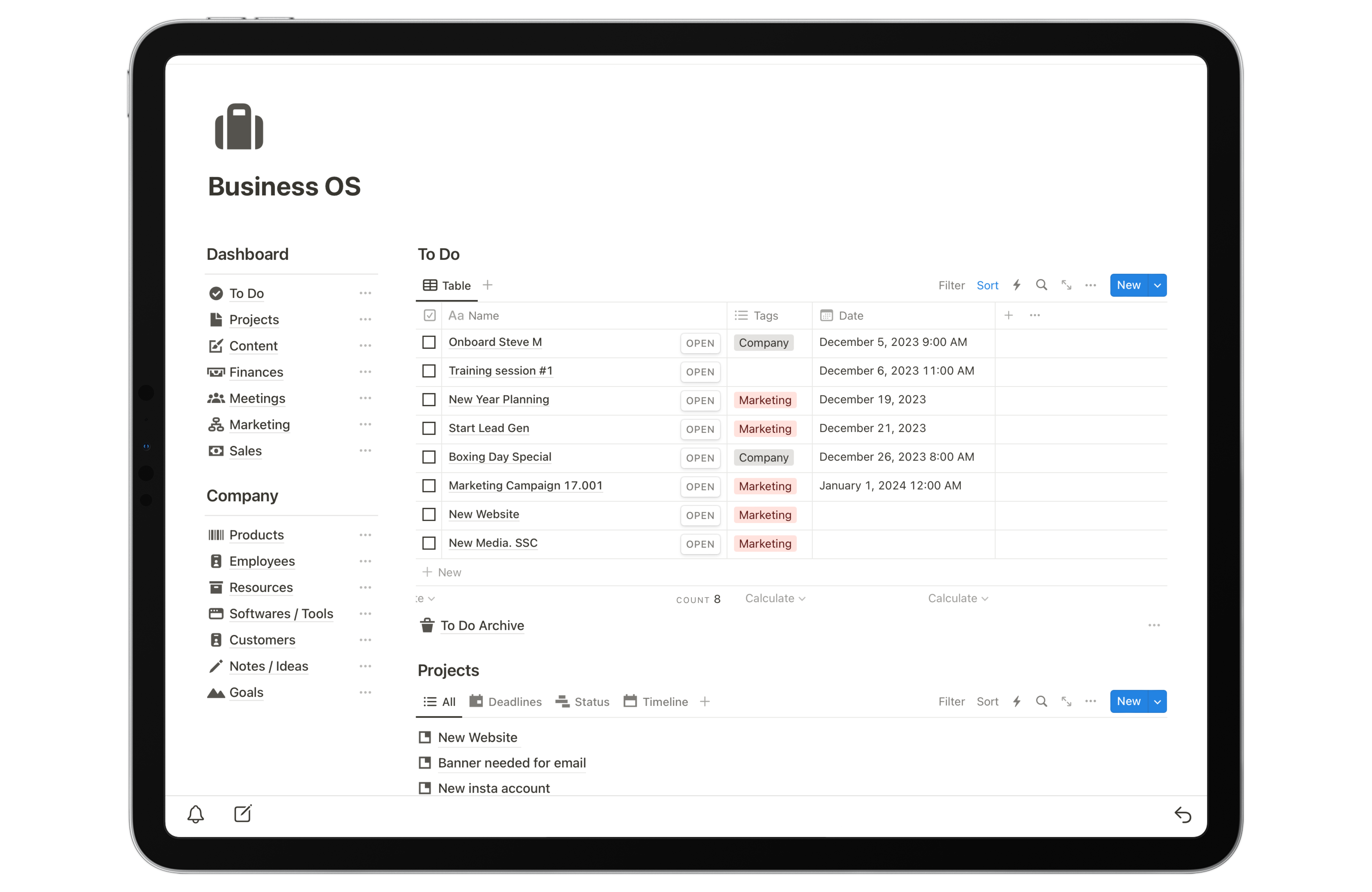 Business Operating System – Mr.Notion